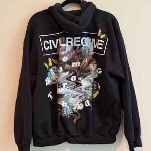 Civil Regime Men's Black Hoodie with Design Large